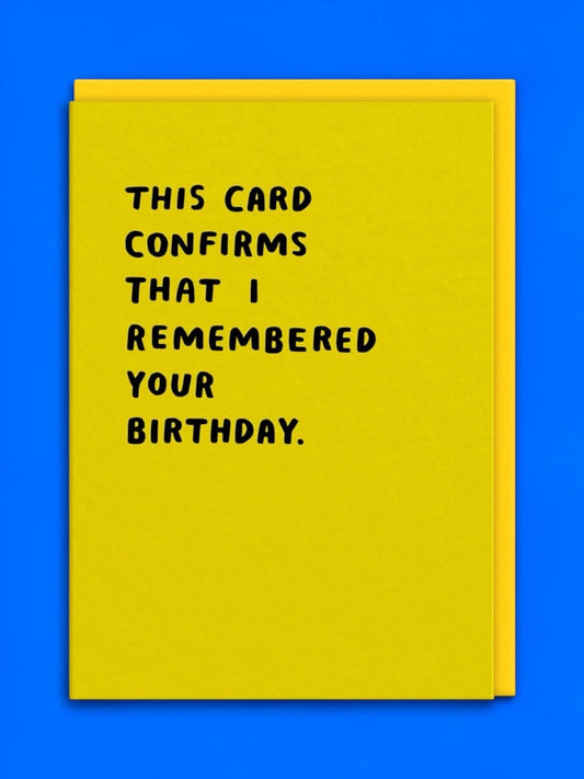 Κάρτα Remembered Your Birthday