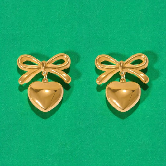 Σκουλαρίκια Bow Hearts