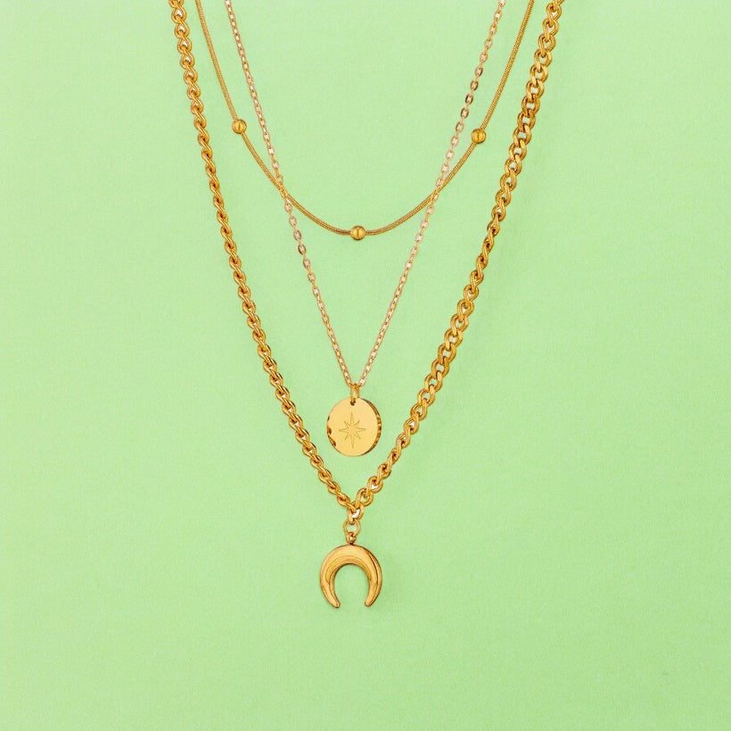 Triple Moon Necklace